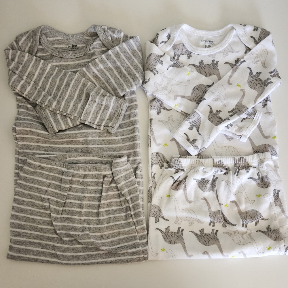 Carter's Simple Joy 0-3 Month Long Sleeve Nightgowns